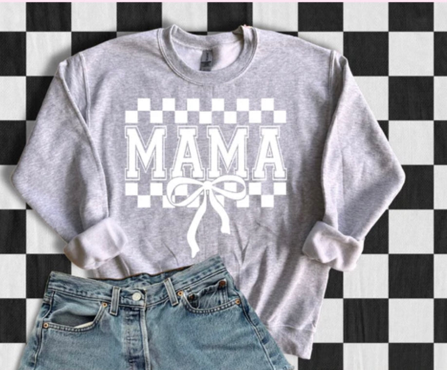Mama checkered bow